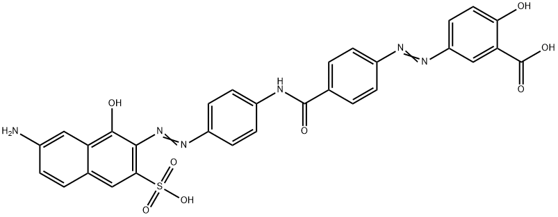 5-[[4-[[[4-[(7-amino-1-hydroxy-3-sulpho-2-naphthyl)azo]phenyl]amino]carbonyl]phenyl]azo]salicylic acid Struktur