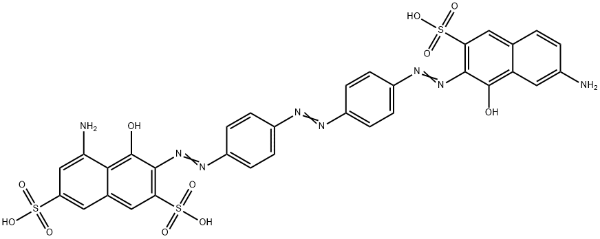 5-amino-3-[[4-[[4-[(7-amino-1-hydroxy-3-sulpho-2-naphthyl)azo]phenyl]azo]phenyl]azo]-4-hydroxynaphthalene-2,7-disulphonic acid Struktur