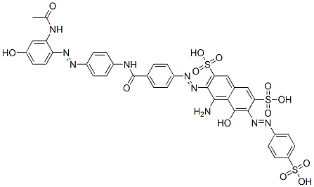 3-[[4-[[[4-[[2-(acetylamino)-4-hydroxyphenyl]azo]phenyl]amino]carbonyl]phenyl]azo]-4-amino-5-hydroxy-6-[(4-sulphophenyl)azo]naphthalene-2,7-disulphonic acid,85959-55-3,结构式