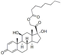 11beta,17,21-trihydroxypregna-1,4-diene-3,20-dione 21-octanoate,85959-58-6,结构式