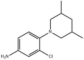 3-クロロ-4-(3,5-ジメチル-1-ピペリジニル)アニリン 化学構造式