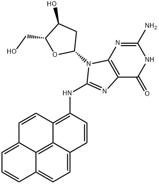 N-(deoxyguanosin-8-yl)-1-aminopyrene 结构式