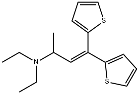 N,N-ジエチル-1-メチル-3,3-ジ(2-チエニル)アリルアミン 化学構造式