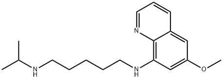N-(6-メトキシ-8-キノリニル)-N'-イソプロピル-1,5-ペンタンジアミン 化学構造式