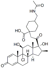 9-chloro-11beta,17-dihydroxy-16beta-methylpregna-1,4-diene-3,20-dione 21(trans)-[4-(acetamidomethyl)cyclohexane-1-carboxylate] ,86022-88-0,结构式