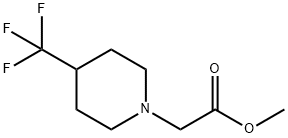 2-[4-(トリフルオロメチル)ピペリジノ]酢酸メチル 化学構造式