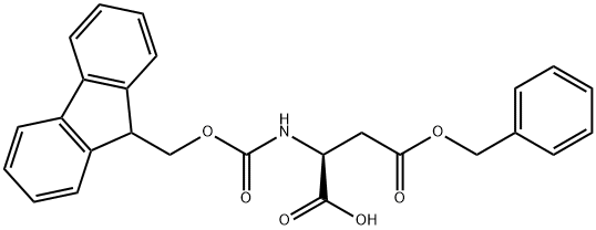 N-[(9H-フルオレン-9-イルメトキシ)カルボニル]-L-アスパラギン酸4-ベンジル 化学構造式