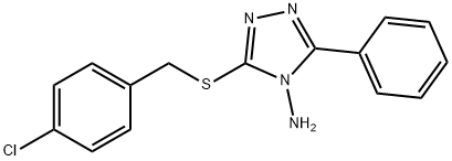 3-[(4-chlorobenzyl)sulfanyl]-5-phenyl-4H-1,2,4-triazol-4-ylamine 结构式