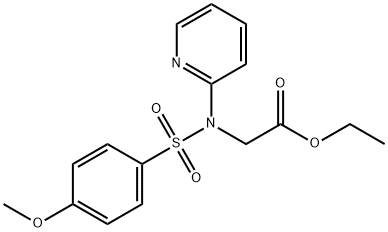 N-((4-甲氧基苯基)磺酰基)-N-(吡啶-2-基)甘氨酸乙酯, 860609-47-8, 结构式