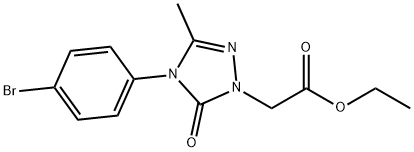 ethyl 2-[4-(4-bromophenyl)-3-methyl-5-oxo-4,5-dihydro-1H-1,2,4-triazol-1-yl]acetate 化学構造式
