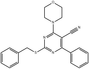 2-(benzylsulfanyl)-4-morpholino-6-phenyl-5-pyrimidinecarbonitrile,860649-63-4,结构式