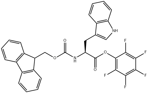 Nα-(9H-フルオレン-9-イルメトキシカルボニル)-L-トリプトファンペンタフルオロフェニル 化学構造式