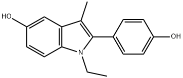 1-エチル-2-(4-ヒドロキシフェニル)-3-メチル-1H-インドール-5-オール 化学構造式