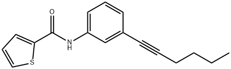 N-[3-(1-hexynyl)phenyl]-2-thiophenecarboxamide Structure