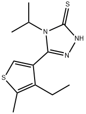 5-(4-乙基-5-甲基噻吩-3-基)-4-异丙基-4H-1,2,4-三唑-3-硫醇, 861227-43-2, 结构式