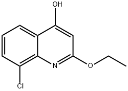 8-Chloro-2-ethoxyquinolin-4-ol 化学構造式