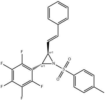 (E)-2-(PERFLUOROPHENYL)-3-STYRYL-1-TOSYLAZIRIDINE 结构式