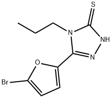5-(5-BROMO-2-FURYL)-4-PROPYL-4H-1,2,4-TRIAZOLE-3-THIOL 化学構造式