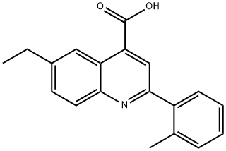 6-ethyl-2-(2-methylphenyl)quinoline-4-carboxylic acid 结构式