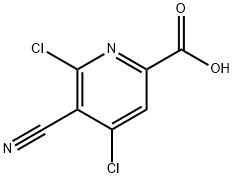 4,6-二氯-5-氰基皮考啉酸,861545-83-7,结构式
