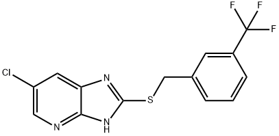 1H-IMIDAZO[4,5-B]PYRIDINE,6-CHLORO-2-[[[3-(TRIFLUOROMETHYL)PHENYL]METHYL]THIO]-,861639-21-6,结构式
