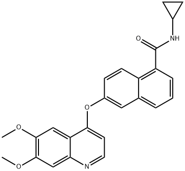 1-NaphthalenecarboxaMide, N-cyclopropyl-6-[(6,7-diMethoxy-4-quinolinyl)oxy]- Structure