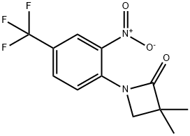 3,3-二甲基-1-(2-硝基-4-(三氟甲基)苯基)氮杂环丁烷-2-酮, 861881-16-5, 结构式