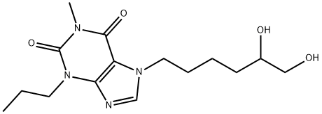7-(5,6-dihydroxyhexyl)-1-methyl-3-propyl-purine-2,6-dione Structure
