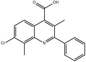 7-CHLORO-3,8-DIMETHYL-2-PHENYLQUINOLINE-4-CARBOXYLIC ACID Structure