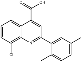 8-CHLORO-2-(2,5-DIMETHYLPHENYL)QUINOLINE-4-CARBOXYLIC ACID 化学構造式