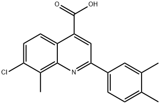 7-CHLORO-2-(3,4-DIMETHYLPHENYL)-8-METHYLQUINOLINE-4-CARBOXYLIC ACID 结构式