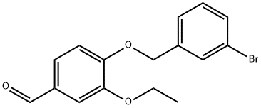 4-(3-溴苄基)氧基-3-乙氧基-苯甲醛, 862680-24-8, 结构式
