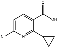 6-クロロ-2-シクロプロピルニコチン酸 化学構造式
