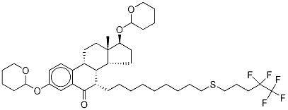 S-Deoxo-3,17β-bis-(O-tetrahydro-2H-pyran-2-yl)-6-oxo-fulvestrant 化学構造式