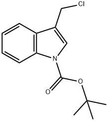 3-(クロロメチル)-1H-インドール-1-カルボン酸1,1-ジメチルエチルエステル 化学構造式