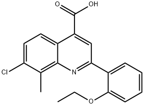 7-CHLORO-2-(2-ETHOXYPHENYL)-8-METHYLQUINOLINE-4-CARBOXYLIC ACID 化学構造式