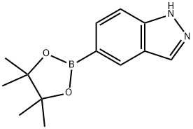 5-(4,4,5,5-テトラメチル-1,3,2-ジオキサボロラン-2-イル)-1H-インダゾール 化学構造式