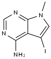 5-ヨード-7-メチル-7H-ピロロ[2,3-D]ピリミジン-4-アミン 化学構造式