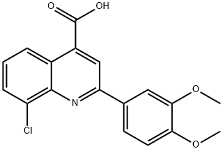 8-CHLORO-2-(3,4-DIMETHOXYPHENYL)QUINOLINE-4-CARBOXYLIC ACID 化学構造式