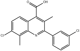 7-CHLORO-2-(3-CHLOROPHENYL)-3,8-DIMETHYLQUINOLINE-4-CARBOXYLIC ACID,862785-61-3,结构式
