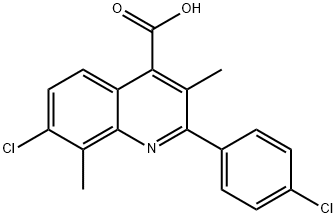 7-氯-2-(4-氯苯基)-3,8-二甲基喹啉-4-羧酸, 862785-62-4, 结构式