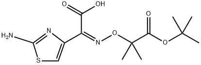 (Z)-2-Amino-alpha-[1-(tert-butoxycarbonyl)]-1-methylethoxyimino-4-thiazolacetic acid Struktur