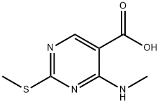 4-(甲氨基)-2-(甲硫基)-5-嘧啶羧酸, 863028-98-2, 结构式