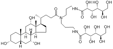 (3A,5B,7A,12A)-N,N-双[3-(D-葡萄糖酰氨基)丙基]-3,7,12-三羟基胆甾烷-24-胺,86303-22-2,结构式