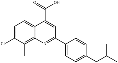 7-CHLORO-2-(4-ISOBUTYLPHENYL)-8-METHYLQUINOLINE-4-CARBOXYLIC ACID 化学構造式