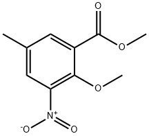 Methyl 2-methoxy-5-methyl-3-nitrobenzenecarboxylate 结构式