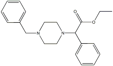 Ethyl 2-(4-benzylpiperazin-1-yl)-2-phenylacetate Structure