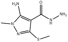 5-氨基-3-甲硫基-1-甲基-4-吡唑甲酰肼 结构式