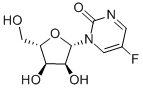 5-FLUORO-4-DEOXY-1-(β-L-RIBOFURANOSYL)URACIL (5-FLUORO-1-β-L-RIBOFURANOSYLPYRIMIDINONE) 结构式