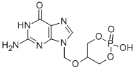 9-((2-hydroxy-1,3,2-dioxaphosphorinan-5-yl)oxymethyl)guanine P-oxide Struktur